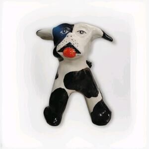Paul's Italy Porcelain Black/White Dog Figurine 5"